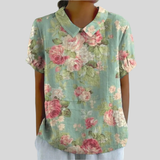 Lili - Haut fleuri à col asymétrique