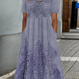 Indigo - Robe Midi Florale Élégante