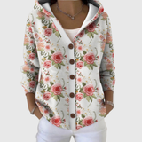 Melusine - Cardigan à capuche en maille en coton épais