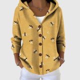 Méline - Cardigan à capuche en maille en laine mélangée douce