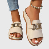 Kathryn - Comfortable Buckle Sandals with Gold Details