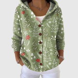 Nour - Cardigan à capuche en maille à empiècements contrastants