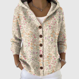 Mona - Cardigan à capuche en maille à col large et confortable