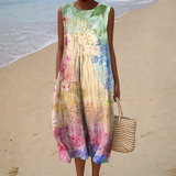 Brunelle - Robe d’Été Confortable Sans Manches