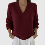 Faye - Pull à col V doux en coupe décontractée