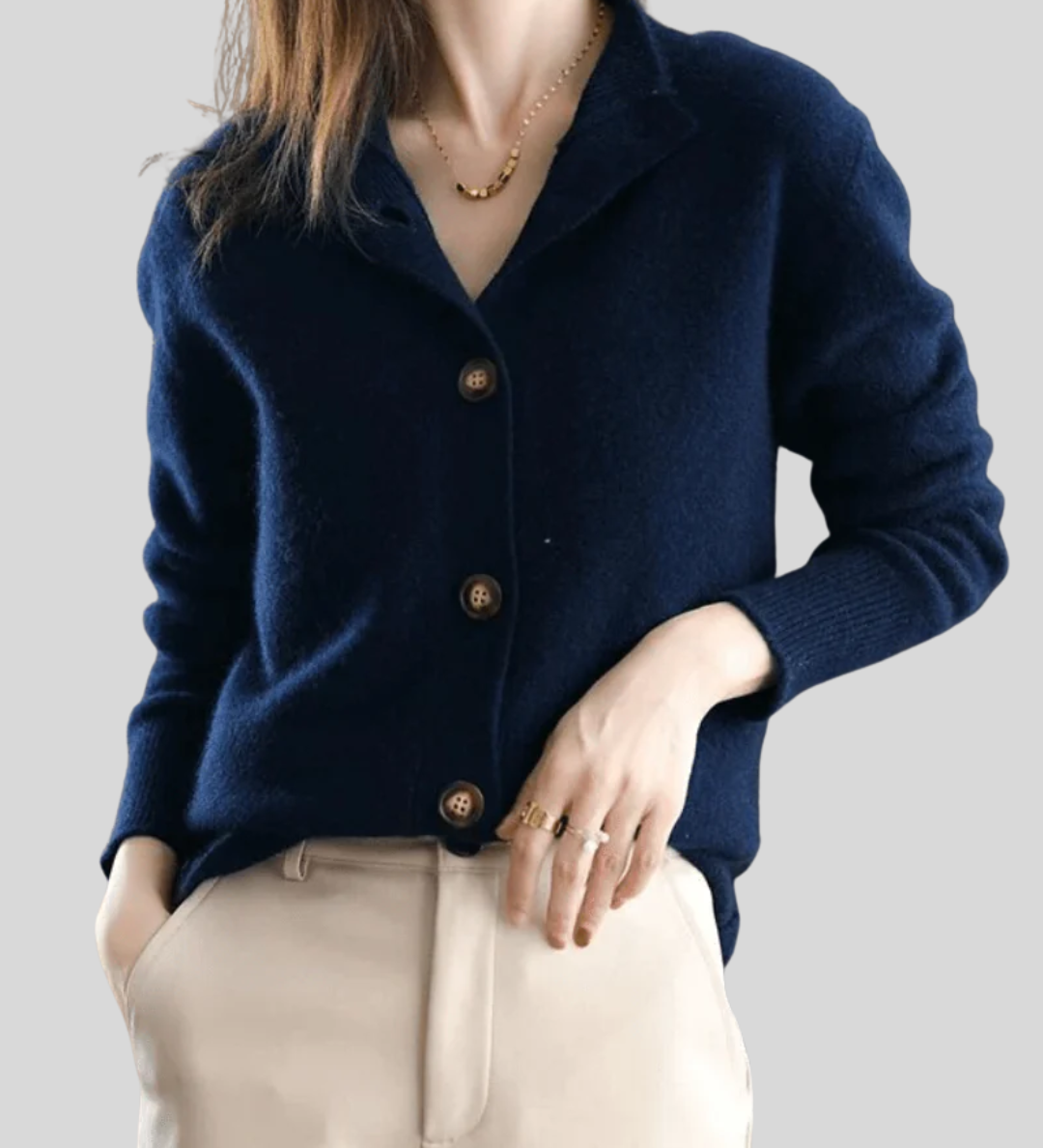 Claire - Cardigan en Cachemire Style Rétro