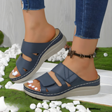 Hannah - Sandales de confort orthopédique en teinte bleue