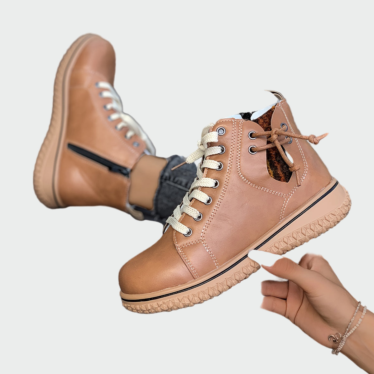 Lorie - Bottines orthopédiques en cuir à la cheville