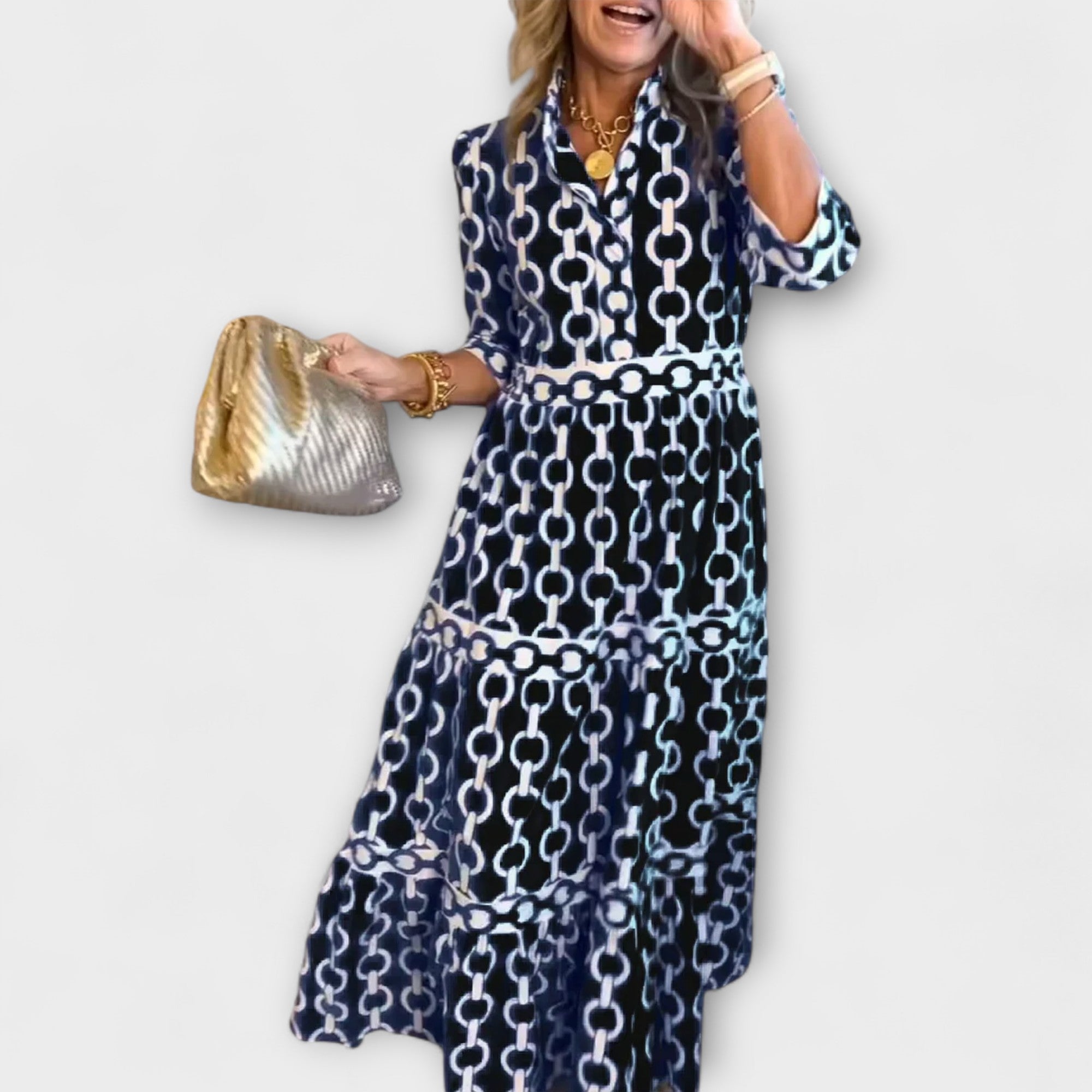 Juliana - Robe Midi Avec Motif Chaîne