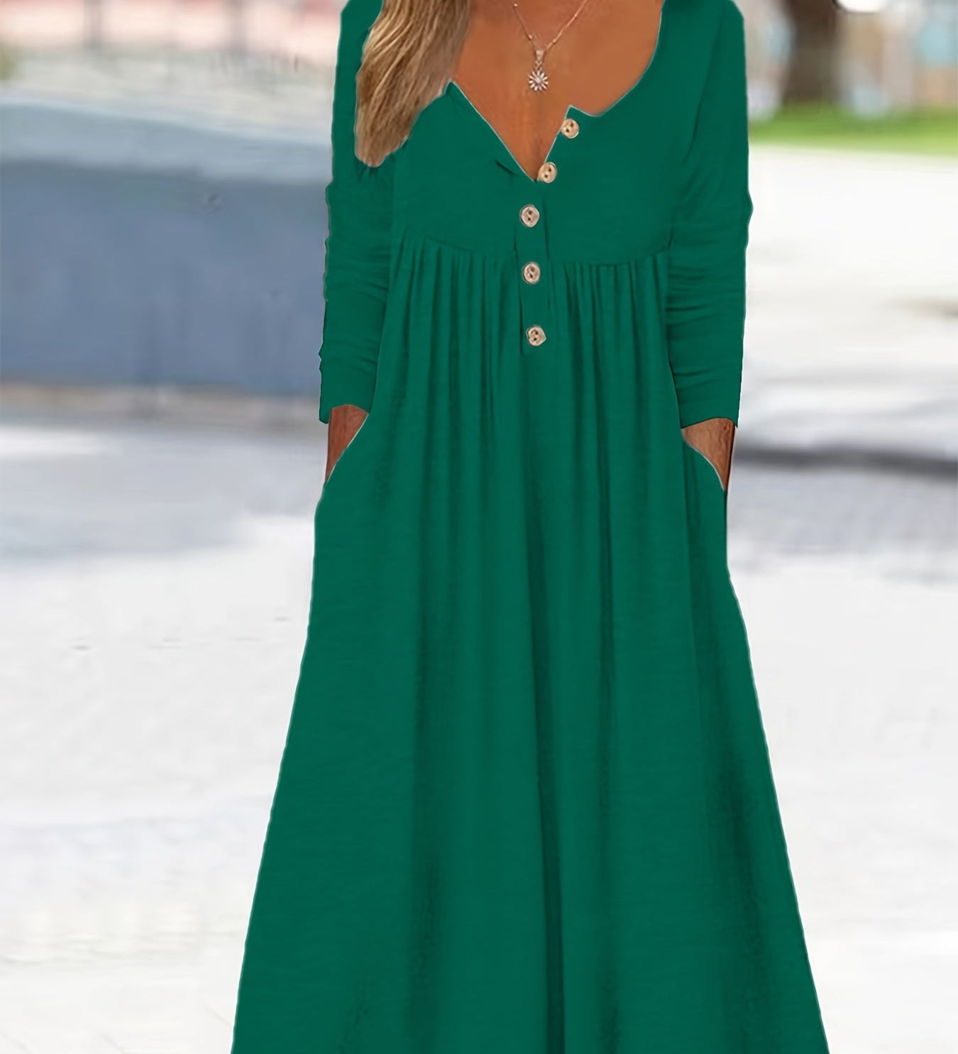 Zélie - Robe midi à boutons sur le devant