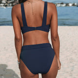Claire - Maillot de bain uni à taille haute