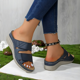 Hannah - Sandales de confort orthopédique en teinte bleue