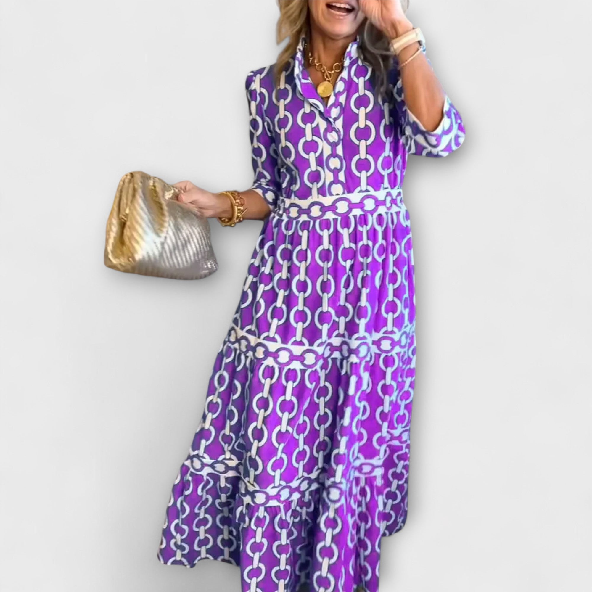 Juliana - Robe Midi Avec Motif Chaîne
