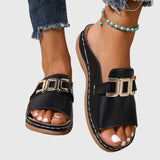 Kathryn - Comfortable Buckle Sandals with Gold Details
