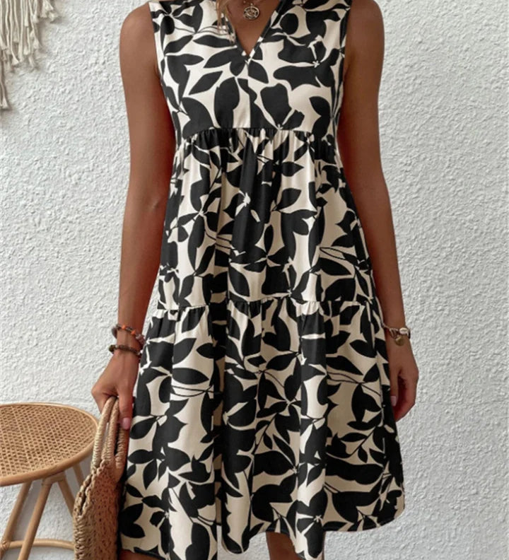 Tasha - Robe Midi Fluide Épanouissante