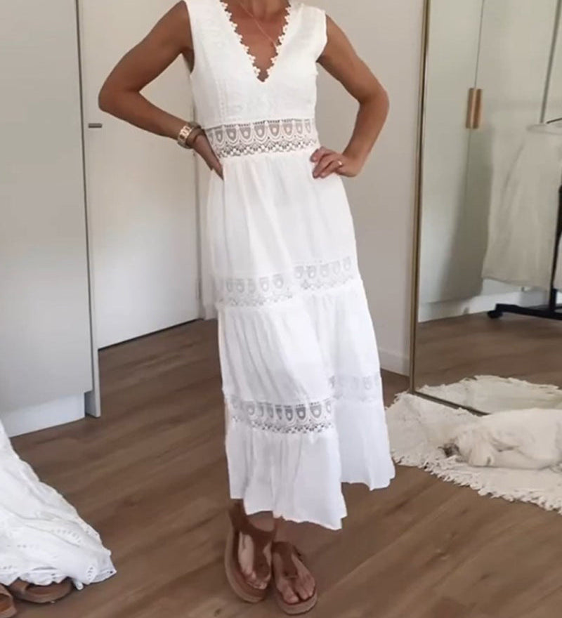 Circe - Robe Camisole en Dentelle à Col V