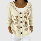 Ninon - Cardigan boutonné en maille en tricot jacquard