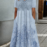Indigo - Robe Midi Florale Élégante