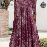 Elowen - Robe Midi À Manches Longues Casual