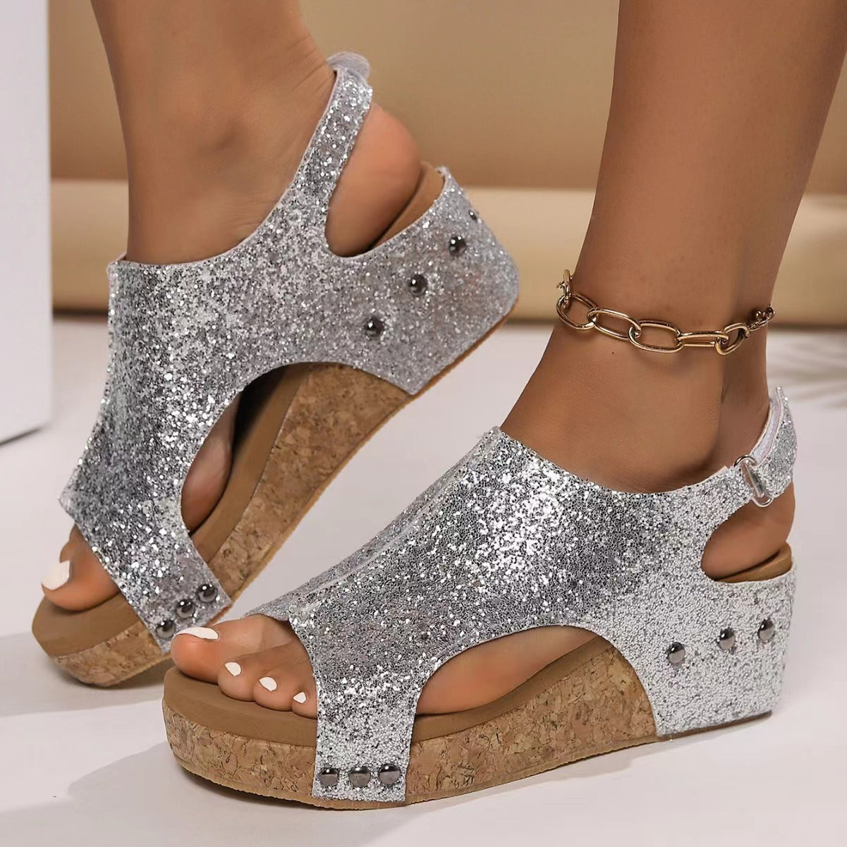 Briellae - Sandales à talons noires brillantes