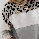 Diane - Pull en Maille avec Accent Léopard