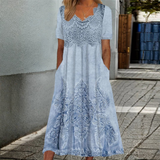Indigo - Robe Midi Florale Élégante
