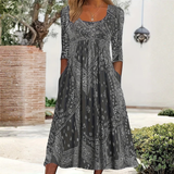 Elowen - Robe Midi À Manches Longues Casual