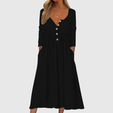 Zélie - Robe midi à boutons sur le devant