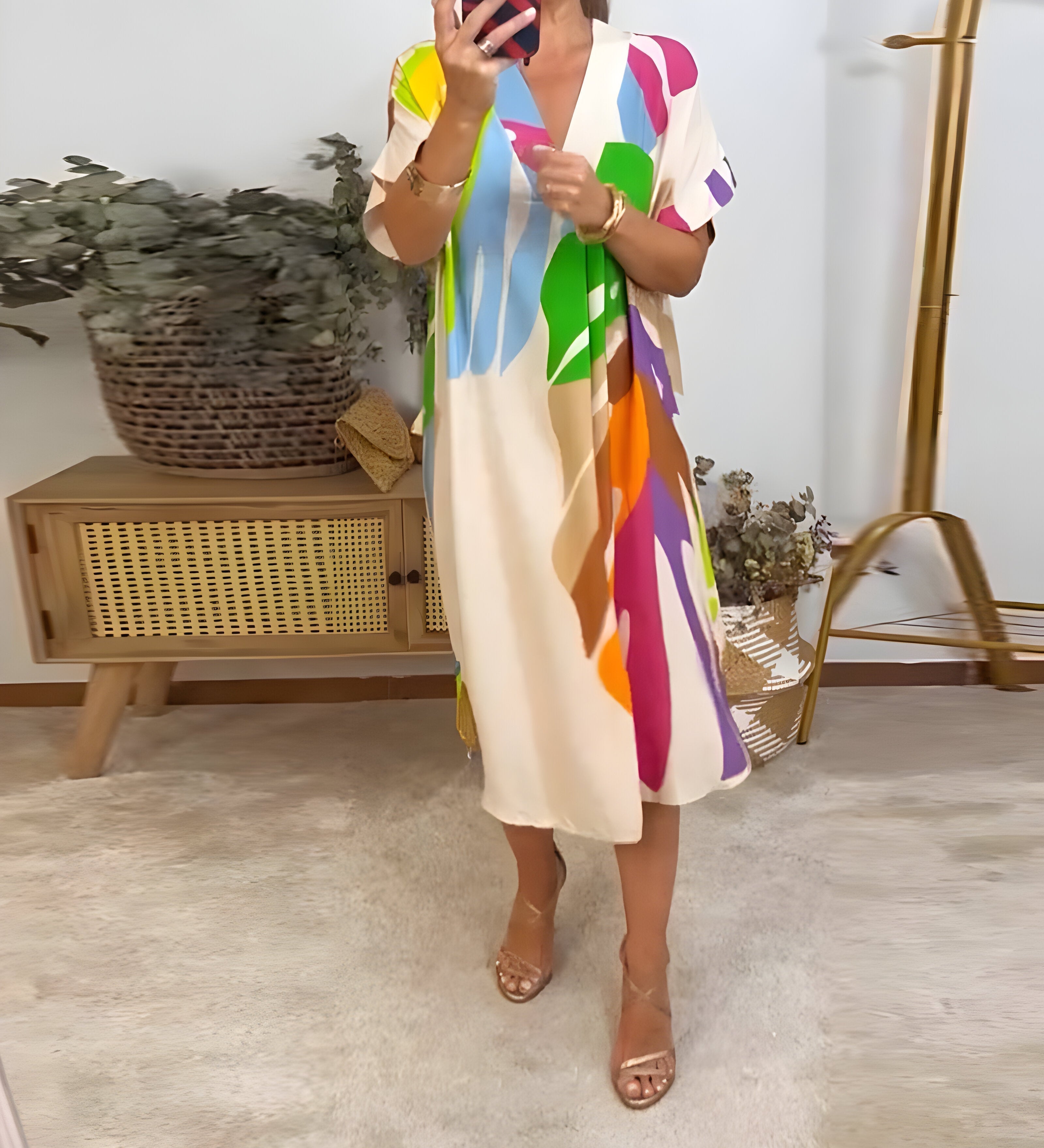 Rianna - Robe à Imprimé Abstrait