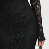 Monica - Robe Maxi Évasée en Dentelle Élégante