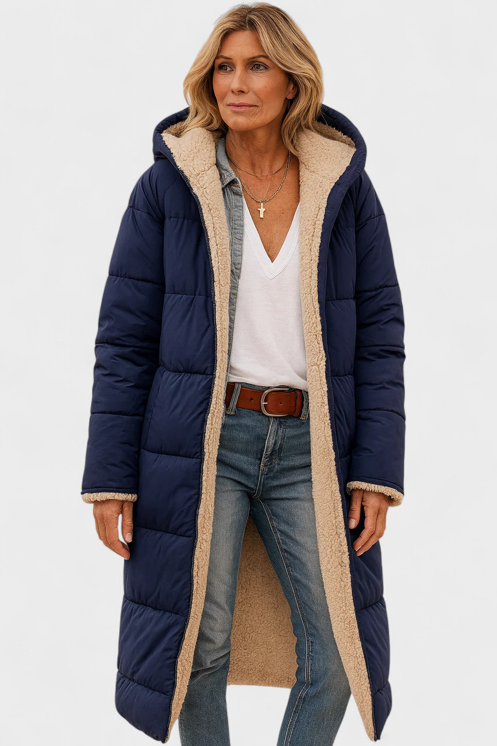 Margaux – manteau réversible détail du col