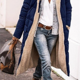 Margaux – manteau réversible porté en superposition