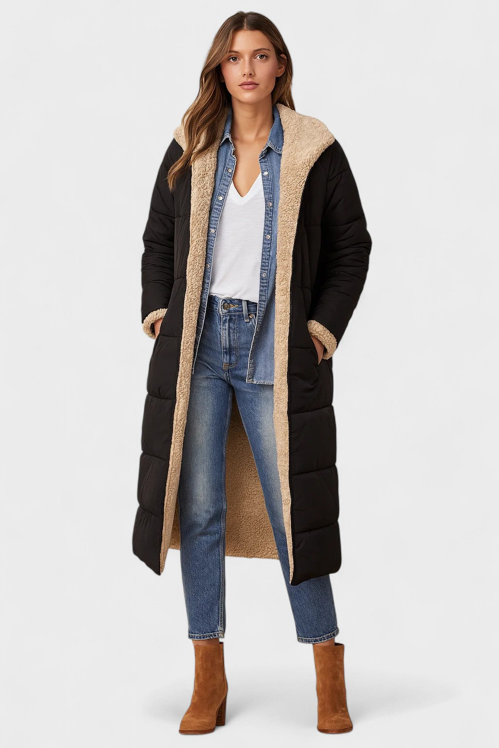Margaux – manteau réversible vu de face