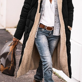 Margaux – manteau réversible vu de dos
