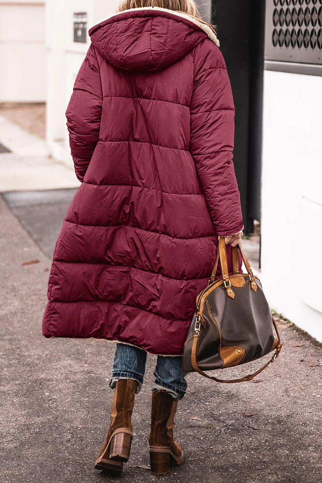 Margaux – manteau réversible gros plan sur la matière