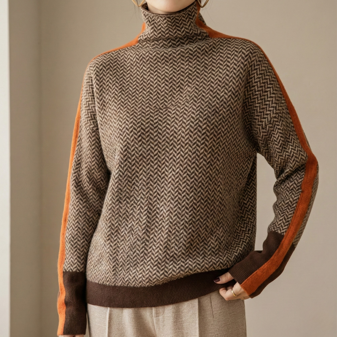 Eleanor - Col Haut Herringbone Luxe