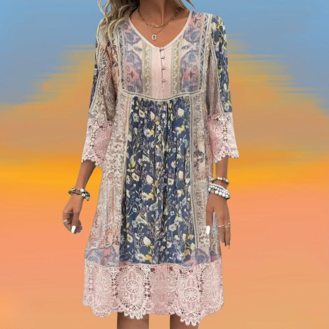 Naya - Robe Midi Fluide Boho Luxe