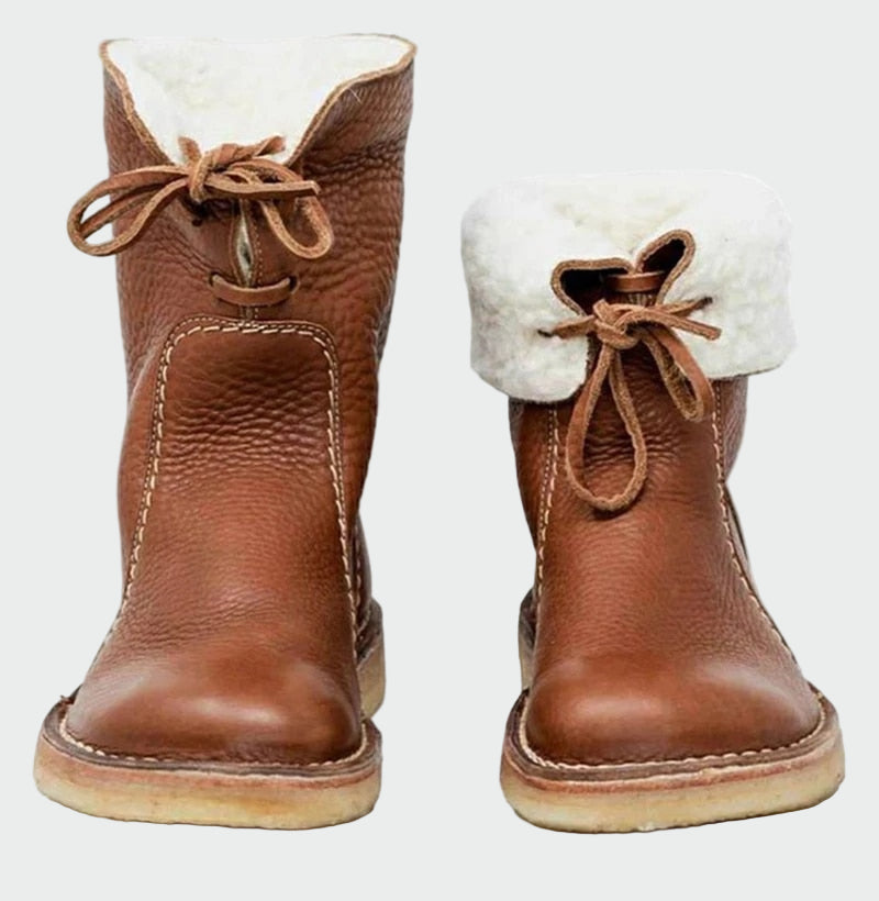 Loane - Bottes pour hommes en cuir imperméable avec doublure en laine