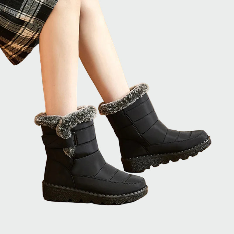 Lucette - Bottes d'hiver en cuir imperméable doublé