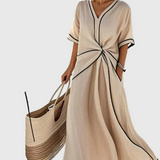 Helena - Robe Maxi Côte Drapée