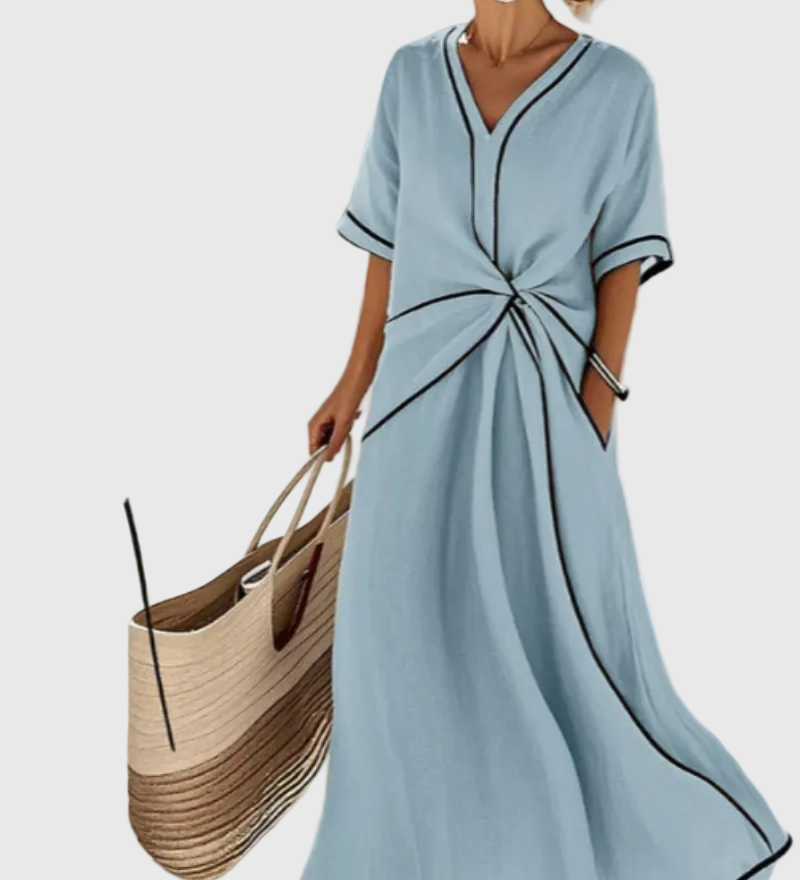 Helena - Robe Maxi Côte Drapée