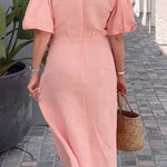 Robe midi Lynora rose, vue de dos
