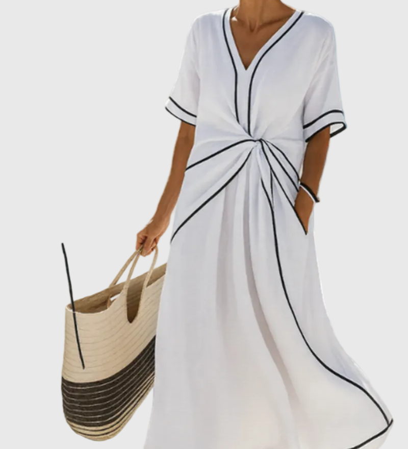 Helena - Robe Maxi Côte Drapée