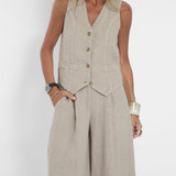 Aira - Ensemble Gilet Boutonné & Pantalon Large