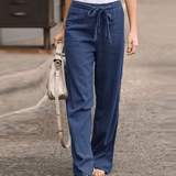 Joleen - Pantalon Détente Femme Avec Cordon Et Taille Élastique