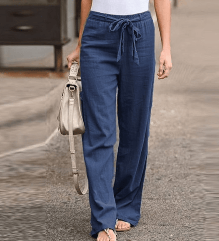 Joleen - Pantalon Détente Femme Avec Cordon Et Taille Élastique