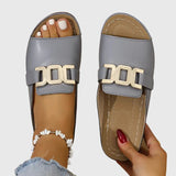 Kathryn - Comfortable Buckle Sandals with Gold Details