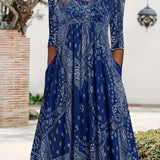 Elowen - Robe Midi À Manches Longues Casual