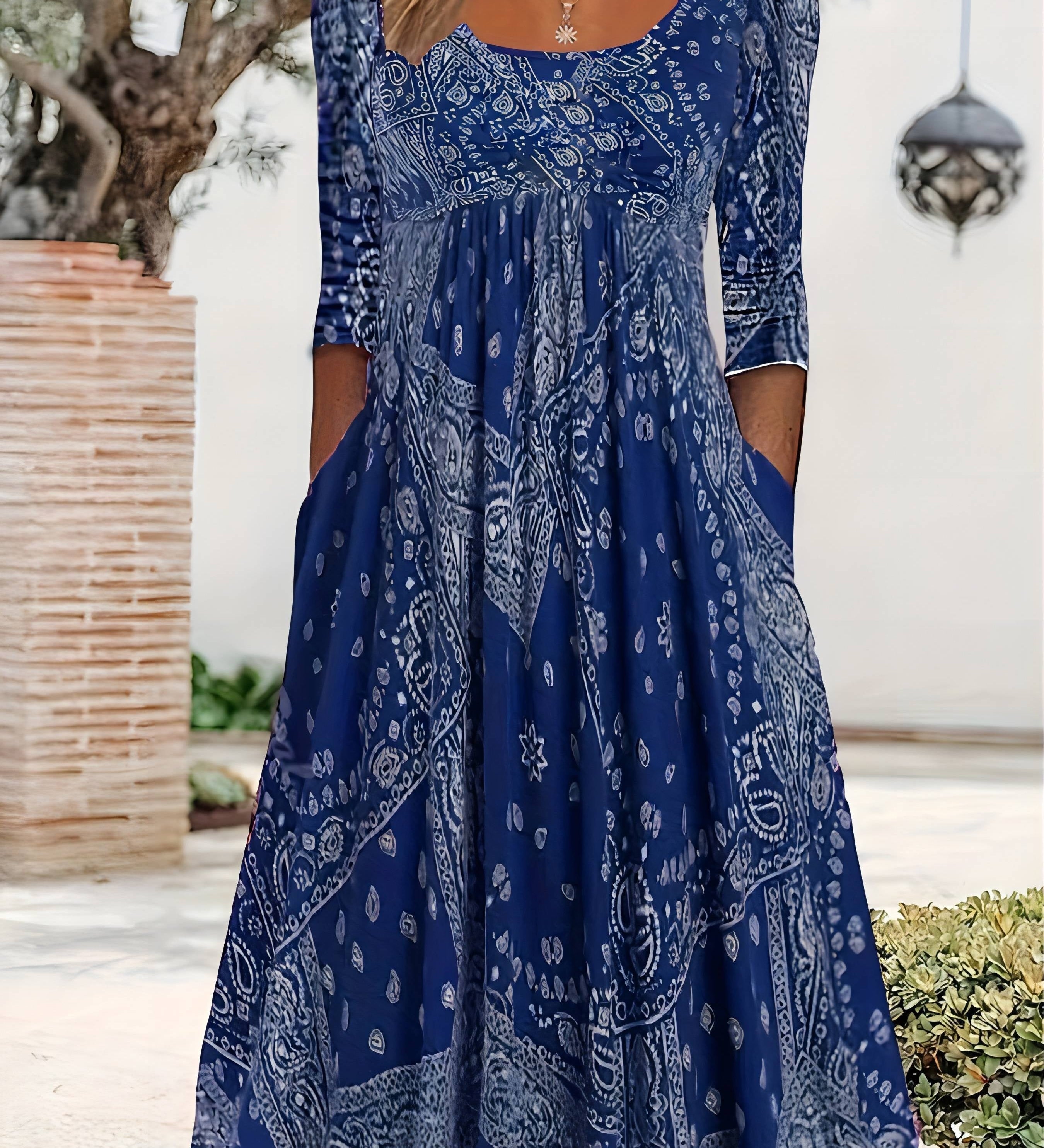 Elowen - Robe Midi À Manches Longues Casual