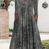 Elowen - Robe Midi À Manches Longues Casual